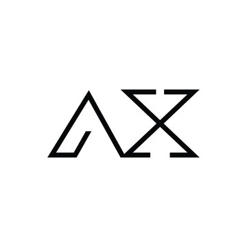 Minimal Letters AX Logo Design