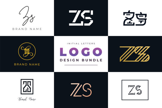 Initial letters ZS Logo Design Bundle