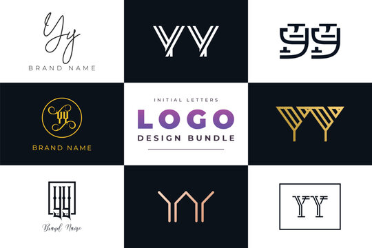 Initial letters YY Logo Design Bundle