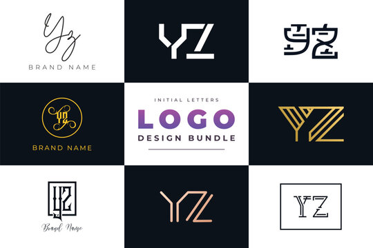 Initial letters YZ Logo Design Bundle