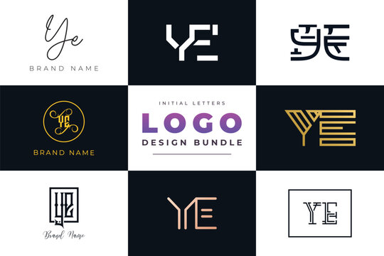 Initial letters YE Logo Design Bundle