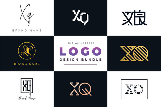 Initial letters XQ Logo Design Bundle
