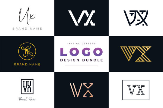 Initial letters VX Logo Design Bundle