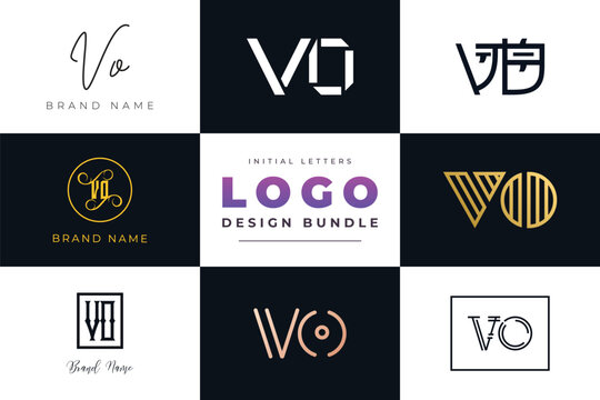 Initial letters VO Logo Design Bundle