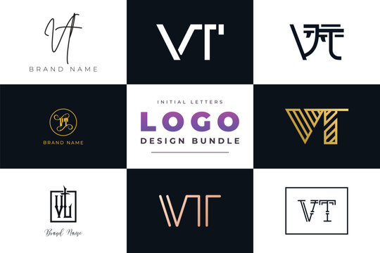 Initial letters VT Logo Design Bundle