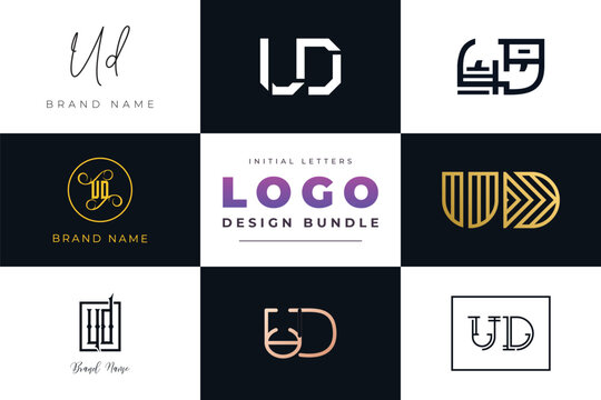 Initial letters UD Logo Design Bundle