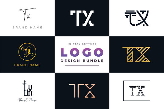 Initial letters TX Logo Design Bundle