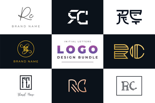 Initial letters RC Logo Design Bundle