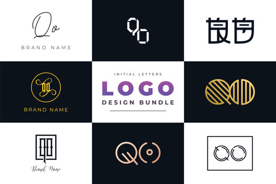 Initial letters QO Logo Design Bundle