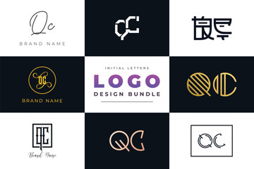 Leinwandbilder - Initial letters QC Logo Design Bundle