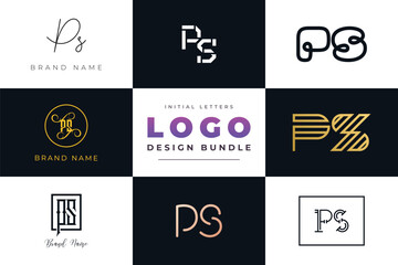 Leinwandbilder - Initial letters PS Logo Design Bundle
