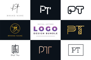 Leinwandbilder - Initial letters PT Logo Design Bundle