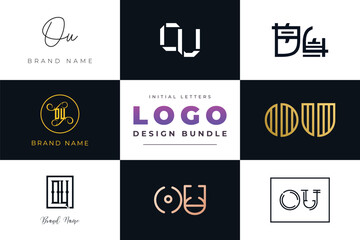 Leinwandbilder - Initial letters OU Logo Design Bundle