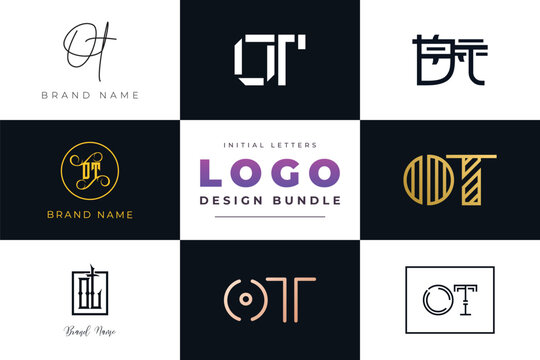 Initial letters OT Logo Design Bundle