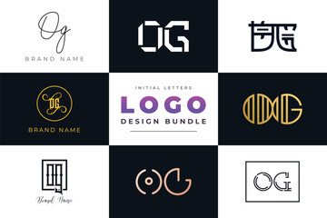 Leinwandbilder - Initial letters OG Logo Design Bundle