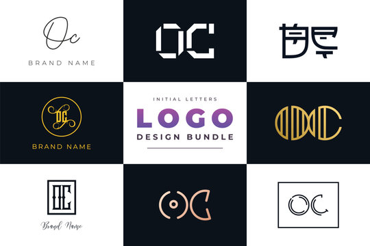 Initial letters OC Logo Design Bundle