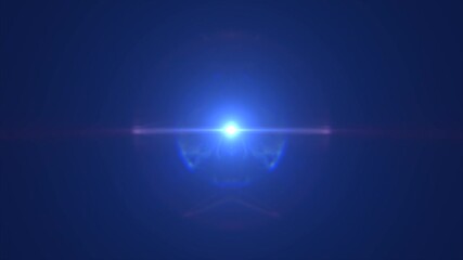 Wall Mural - futuristic glowing energy sphere emitting radiant blue light on a dark background, with lens flare e