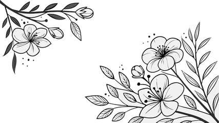 luxury botanical background with trendy wildflowers and minimalist flowers for wall decoration or we