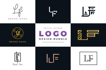 Leinwandbilder - Initial letters LF Logo Design Bundle