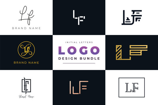 Initial letters LF Logo Design Bundle