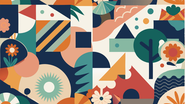Abstrack geometric shapes pattern
