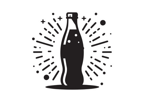 Soda Bottle silhouette vector, Soda Bottle Icon