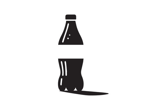 Soda Bottle silhouette vector, Soda Bottle Icon