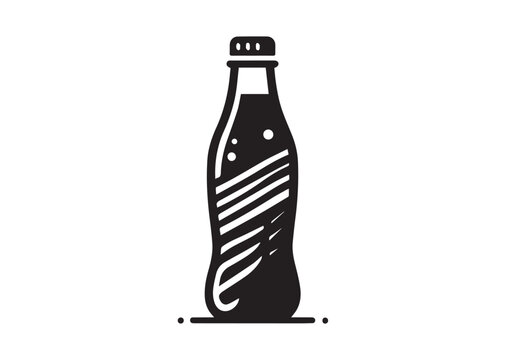 Soda Bottle silhouette vector, Soda Bottle Icon