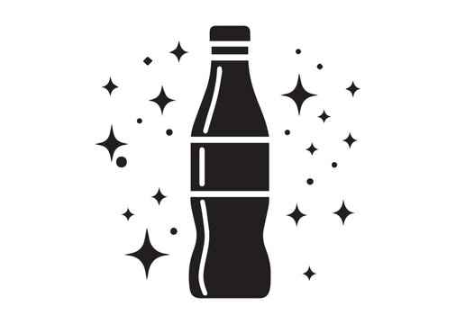 Soda Bottle silhouette vector, Soda Bottle Icon