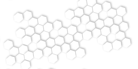 Poster - Futuristic 3D White Light Geometric hexagon Structure Featuring Abstract Polygonal Honeycomb Pattern, Technology-Inspired Design, and a Luxurious, Modern Vector Background for Innovation