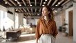 © SnapPik - a woman ceo walking confidently through a co working space