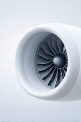 Poster - close-up of minimalistic aviation engine detail against plain background