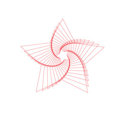 Aufkleber - A delicate rendering of a star shape formed by repeating triangular segments in a spiral arrangement