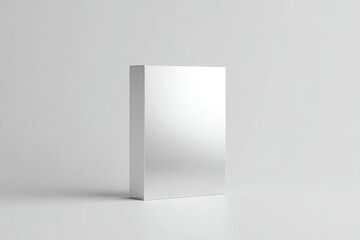 Poster - minimalistic image of single mirror elegantly standing on plain surface capturing subtle reflection of ambient light