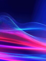 Poster - Abstract background of modern tech gradient waves in blue and pink hues, technology, modern, abstract, background, waves. Dynamic abstract light trails in neon pink and blue hues.
