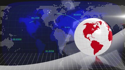 Poster - 3D globe emerging after update, rotating while arcs tracing routes to show changing connections
