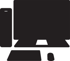 Fototapete - Professional desktop computer silhouette for tech branding