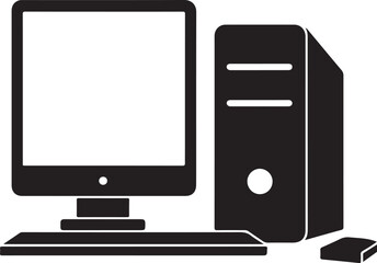 Fototapete - Desktop monitor silhouette in scalable vector format
