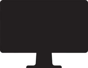 Fototapete - Clean desktop computer monitor silhouette graphic in black on white background