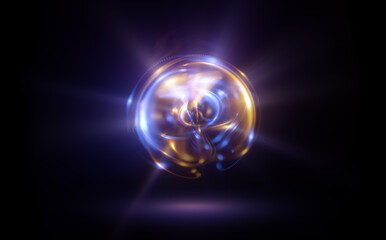 Wall Mural - glow swirl light effect. circular lens flare. abstract rotational lines. power energy element. lumin