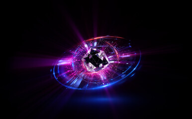 Wall Mural - glow swirl light effect. circular lens flare. abstract rotational lines. power energy element. lumin