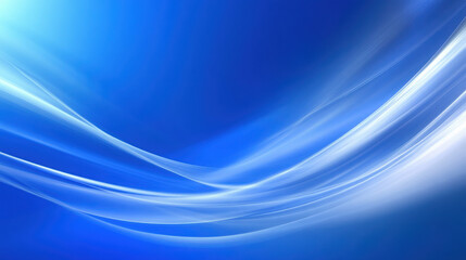 Aufkleber - Abstract blue background with flowing white and light blue wavy lines. Digital art concept presenting innovation and corporate design.