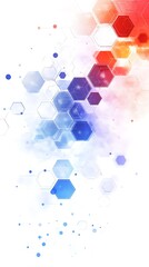 Aufkleber - Abstract Blue Red Hexagon Pattern Network Structure, Transparent Background