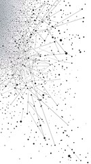 Poster - Abstract Dots and Lines Forming Network on White Backdrop Seamless Design