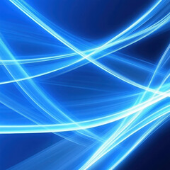Poster - Dynamic blue light trails creating an abstract pattern. Digital wave motion concept for modern technology and data flow.