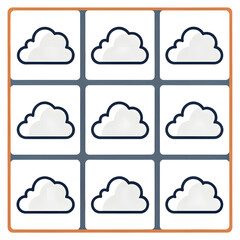 Poster - Cloud Icon Grid Representing Data Storage and Technology Concepts