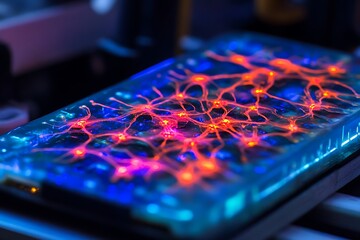 Poster - Flexible bio-circuit boards grown from organic polymers, layered with living neurons