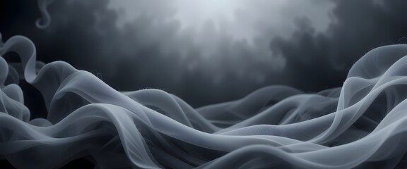 Leinwandbilder - Ethereal Gray Gradient, Abstract Backdrop With Smoky Texture. Gentle Sweeping Lines Create Depth And Movement. Dynamic Light And Shadow Effect For Visual Intrigue. A Soft, Calming Abstract.