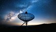 © Ashley - silhouette satellite dish on night sky background