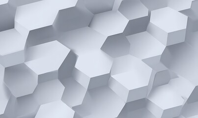 Three dimensional white hexagonal abstract background